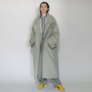 VOAAOV<br>S100 WOOL BEAVER Stand Collar Long Coat