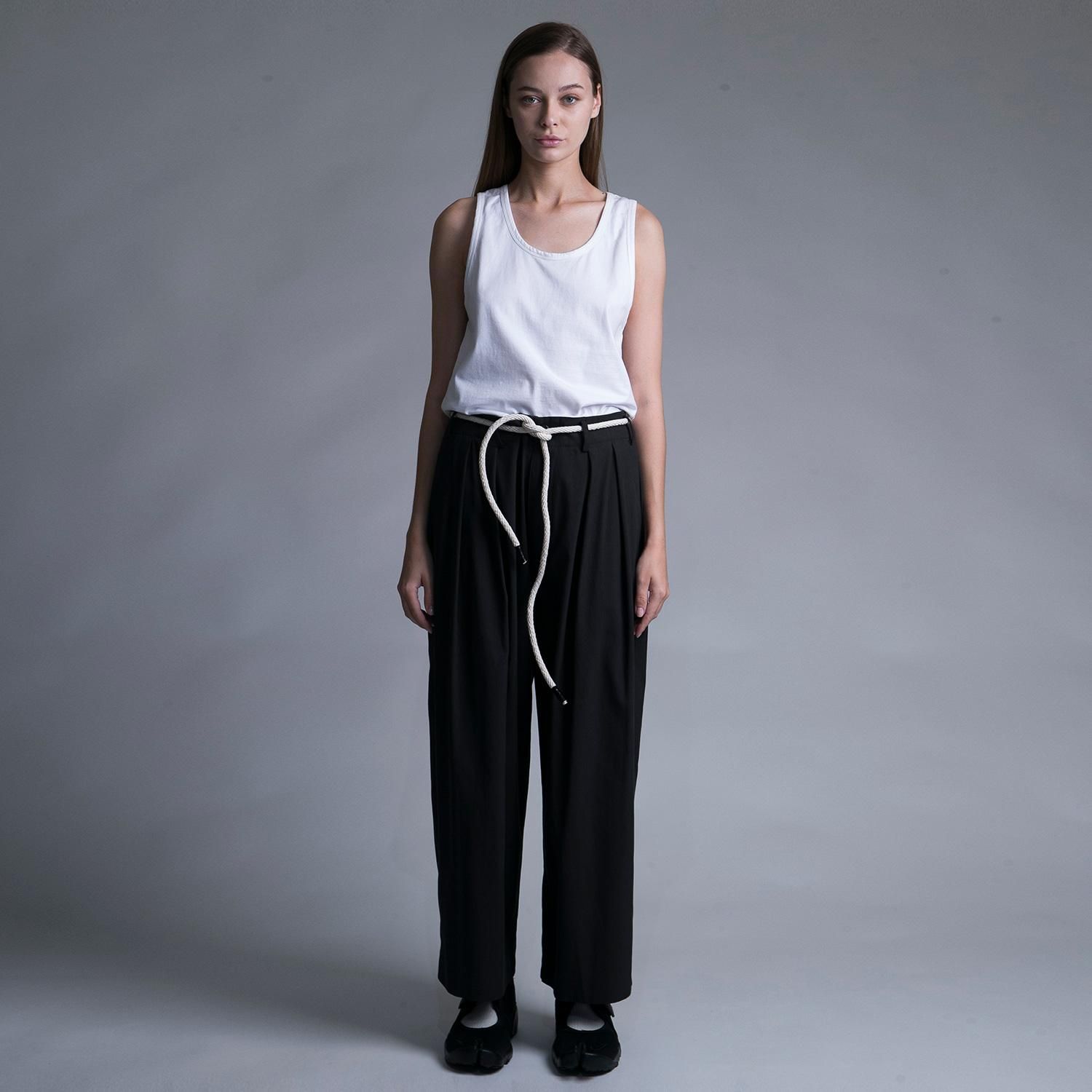 my beautiful landlet GABERDINE TUCK WIDE ANKLE PANTS