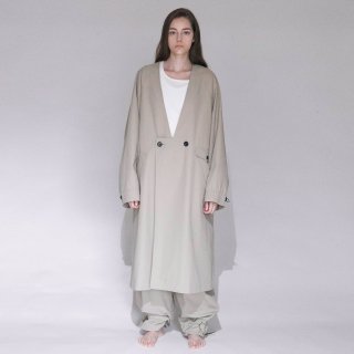 VOAAOV<br>Organic Cotton × Recycle Polyester Twill No-Collar Coat<img class='new_mark_img2' src='https://img.shop-pro.jp/img/new/icons16.gif' style='border:none;display:inline;margin:0px;padding:0px;width:auto;' />