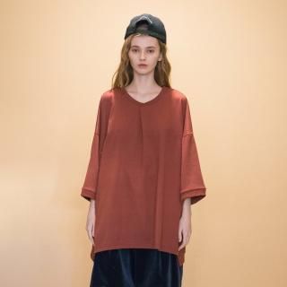 my beautiful landlet<br>MERCERIZATION JERSEY TUCK NECK BIG T-SHIRT