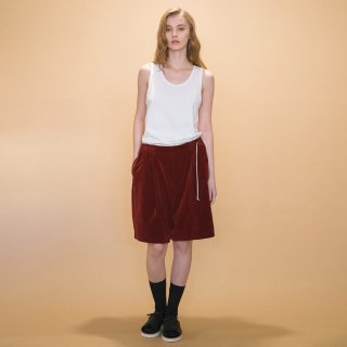 my beautiful landlet<br>VELVET USED FINISH WIDE SHORT PANTS