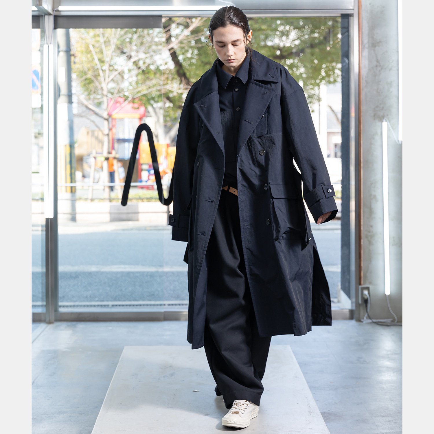 VOAAOV】DOPE NYLON TWILL COAT-