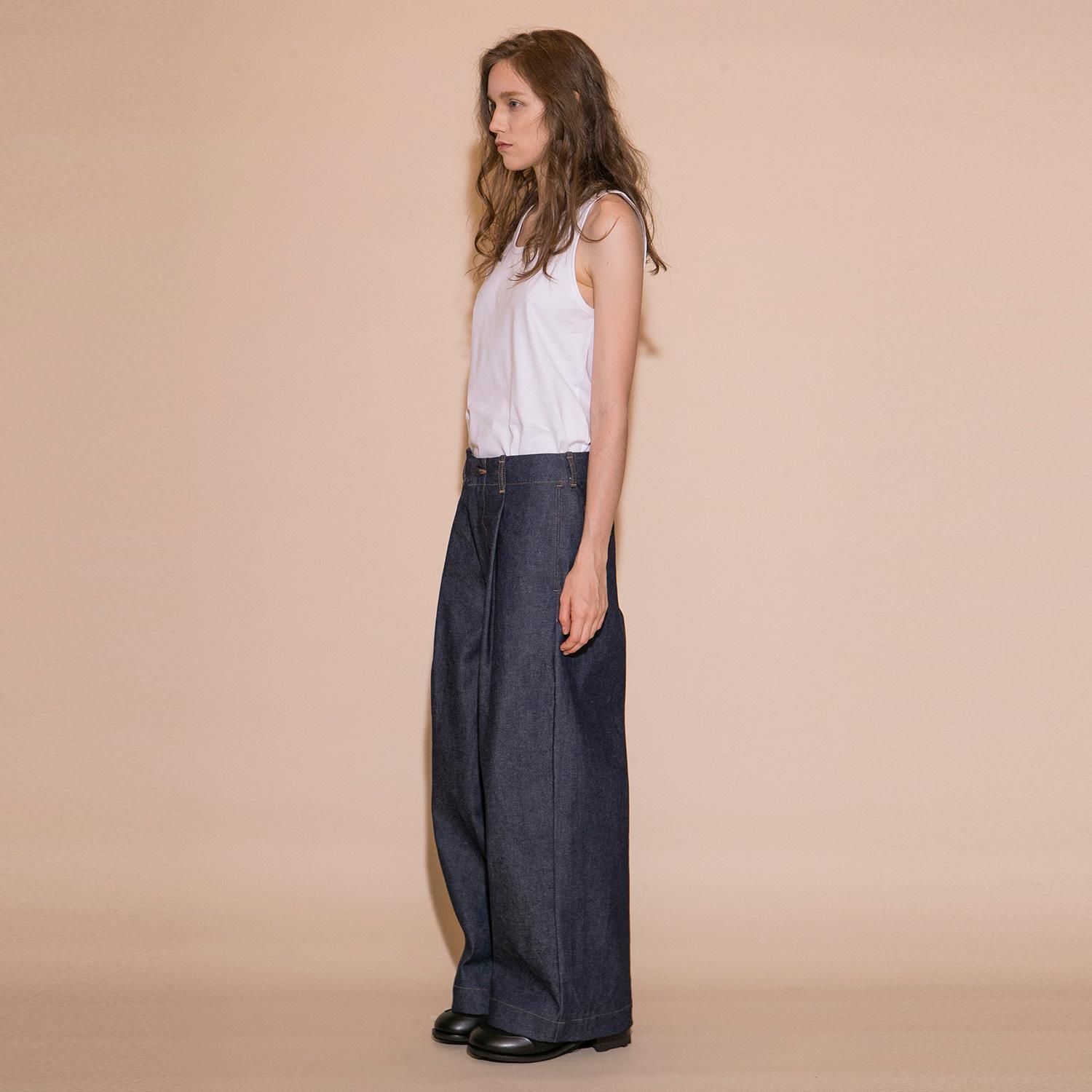 my beautiful landlet　2tuck wide denim my beautiful landlet ジーンズ 「my landlet」DENIM TUCK WIDE