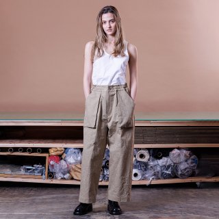 VOAAOV<br>SUN DRYING LIGHT HAND TWIL Wide Tapered Easy Pants