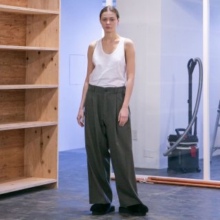 my beautiful landlet<br>STRETCH GABARRE THREE LINE WIDE PANTS