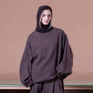 VOAAOV<br>BISHU TAMBLER WOOL GAUZE High Neck Hoodie