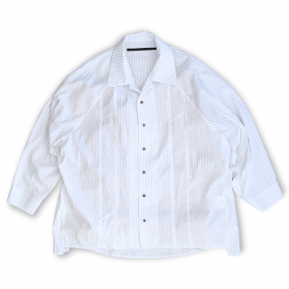 my beautiful landlet<br>POPLIN STRIPE RAGLAN OVERSIZE SHIRT