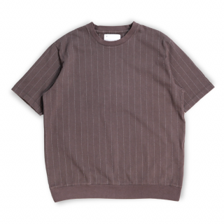 VOAAOV<br>QUILTING STITCH OPEN END JERSEY Rib Gusset T-Shirt