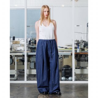 VOAAOV<br>OPEN END COTTON x FRENCH LINEN DENIM Wide Easy Pants