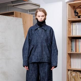 VOAAOV<br>RANDOM CRUNCH DENIM Oversize Blouson - wash