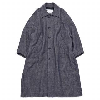 VOAAOV<br>WOOL LINEN HERRINGBONE Long Coat