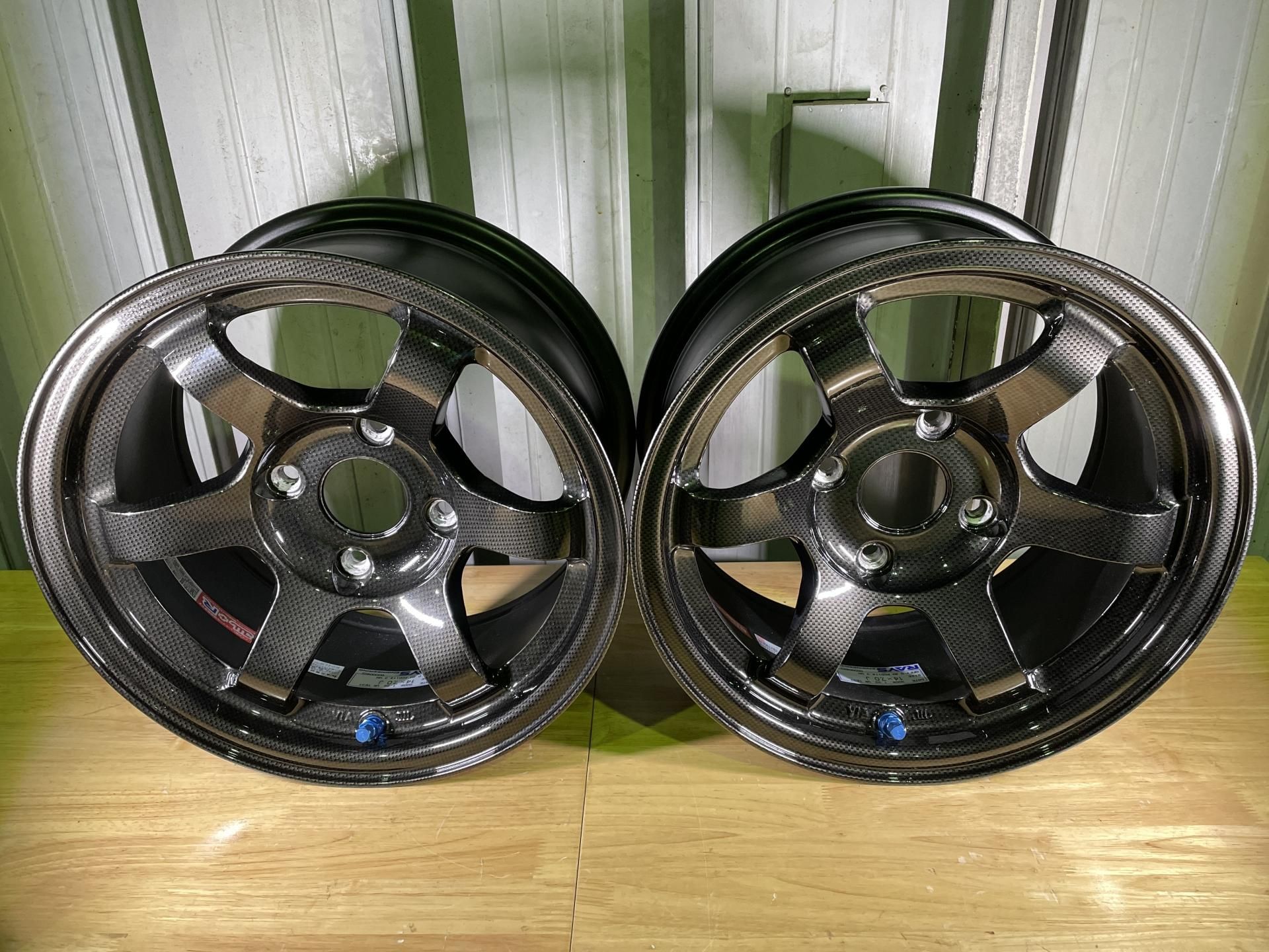 T*y様 RAYS TE37 14インチ ホイールセット 鍛造 美品】RAYS VOLK Racing TE37 14in 5J +45 PCD100 165
