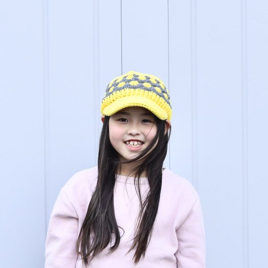 KIDS】CWL Knit Cap / 【KIDS】CWLニットキャップ - イエロー 手編み