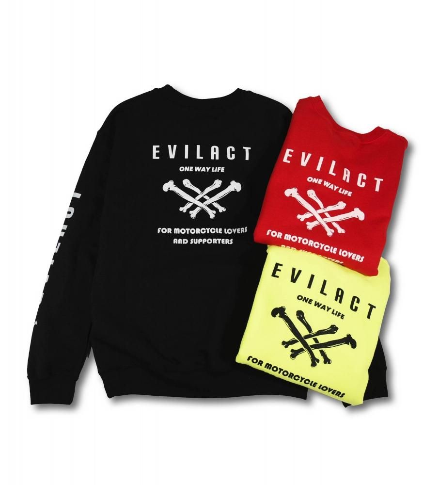 EVILACT Cross Bone <br>Crew Neck Sweatshirts <br>(EA18-SW06)