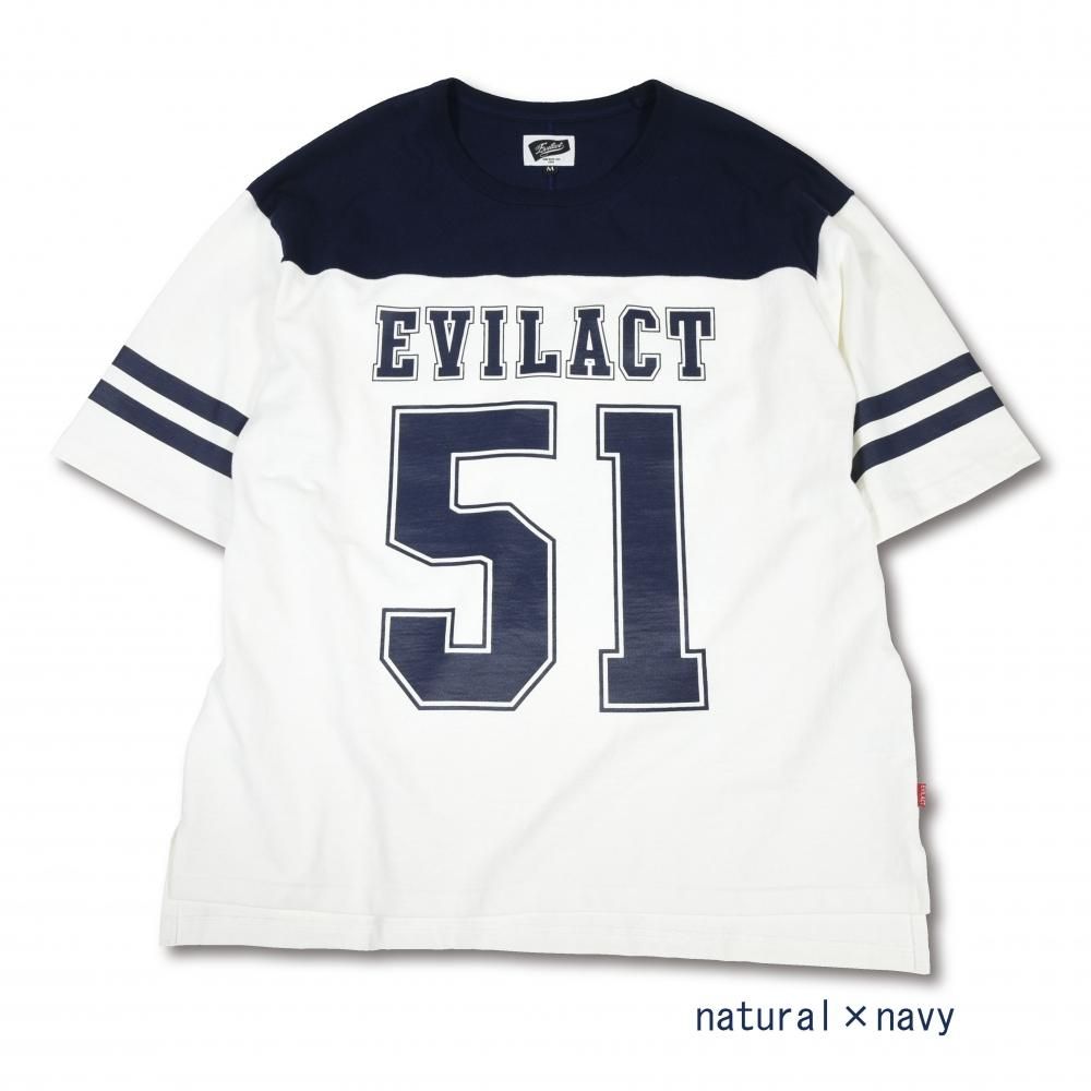 EVILACT FOOTBALL 1/2 SLEEVE LINE SHIRTS