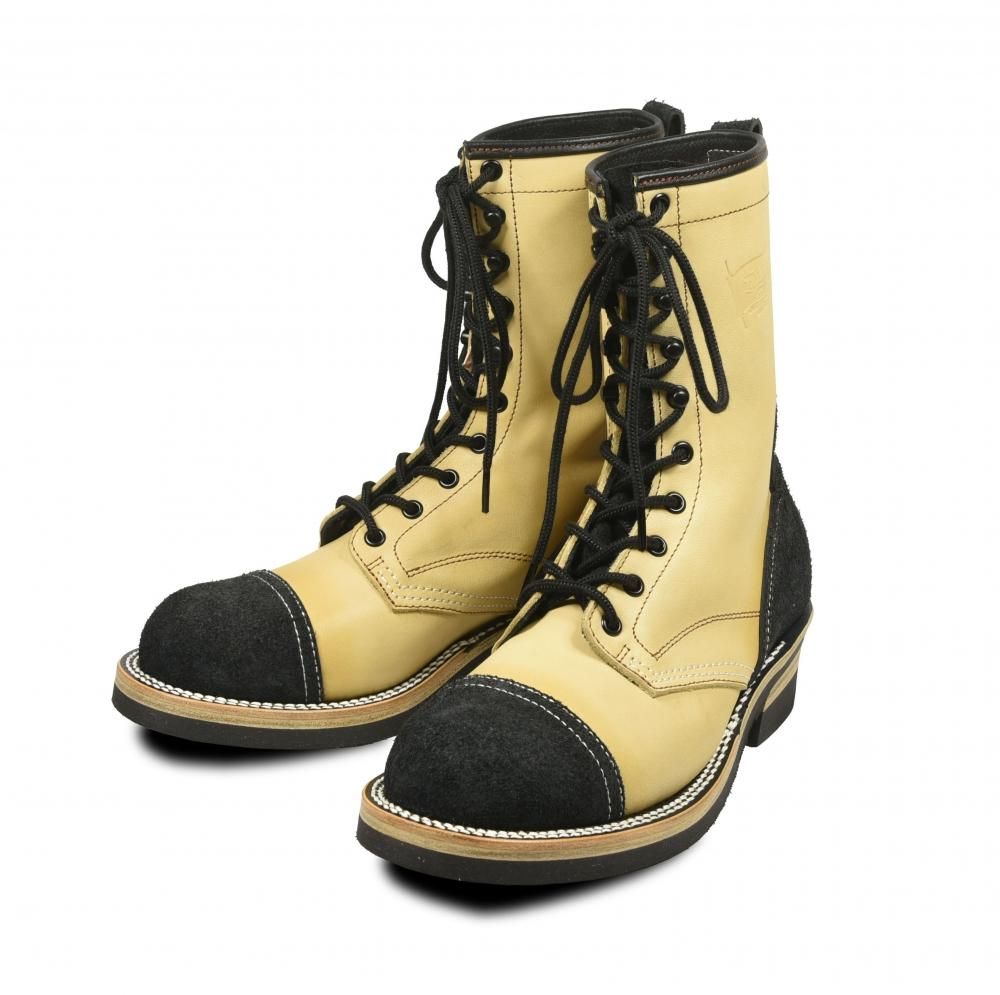 EVILACT 10 Hole Lace-up Boots black  beige