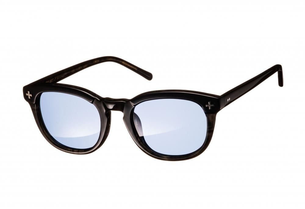 YALE  black x black marble / blue lens