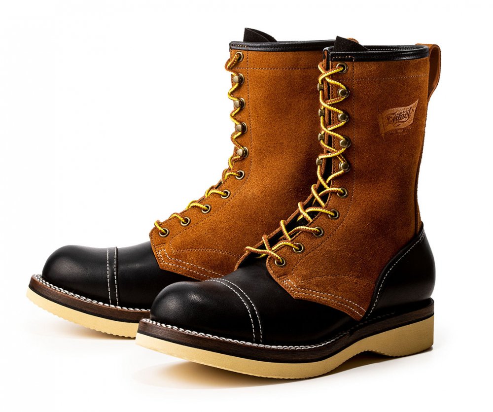 EVILACT x BROTHER BRIDGE 10 Hole Lace-up Boots brown x black
