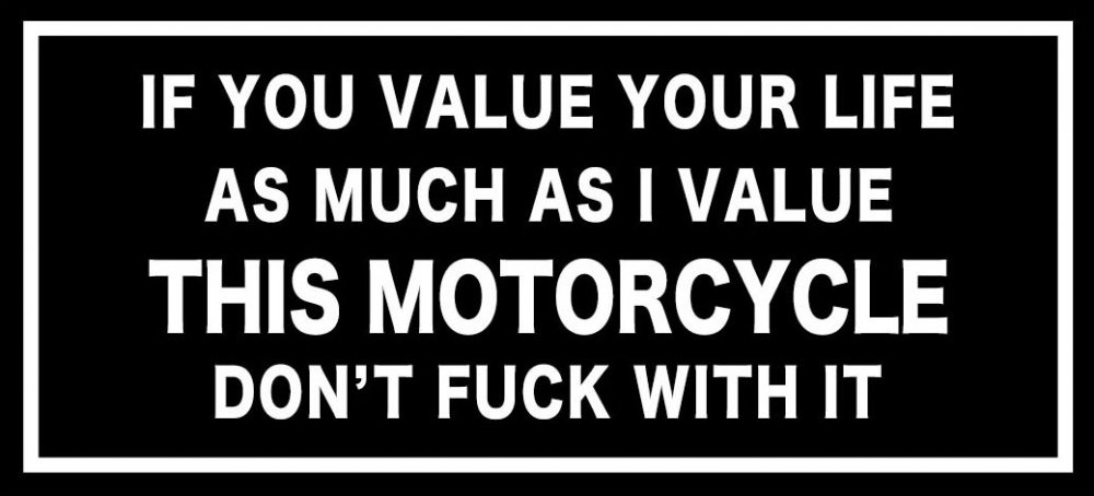 DON'T... THIS MOTORCYCLE sticker