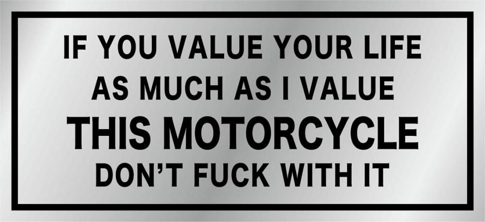 DON'T... THIS MOTORCYCLE chrome sticker