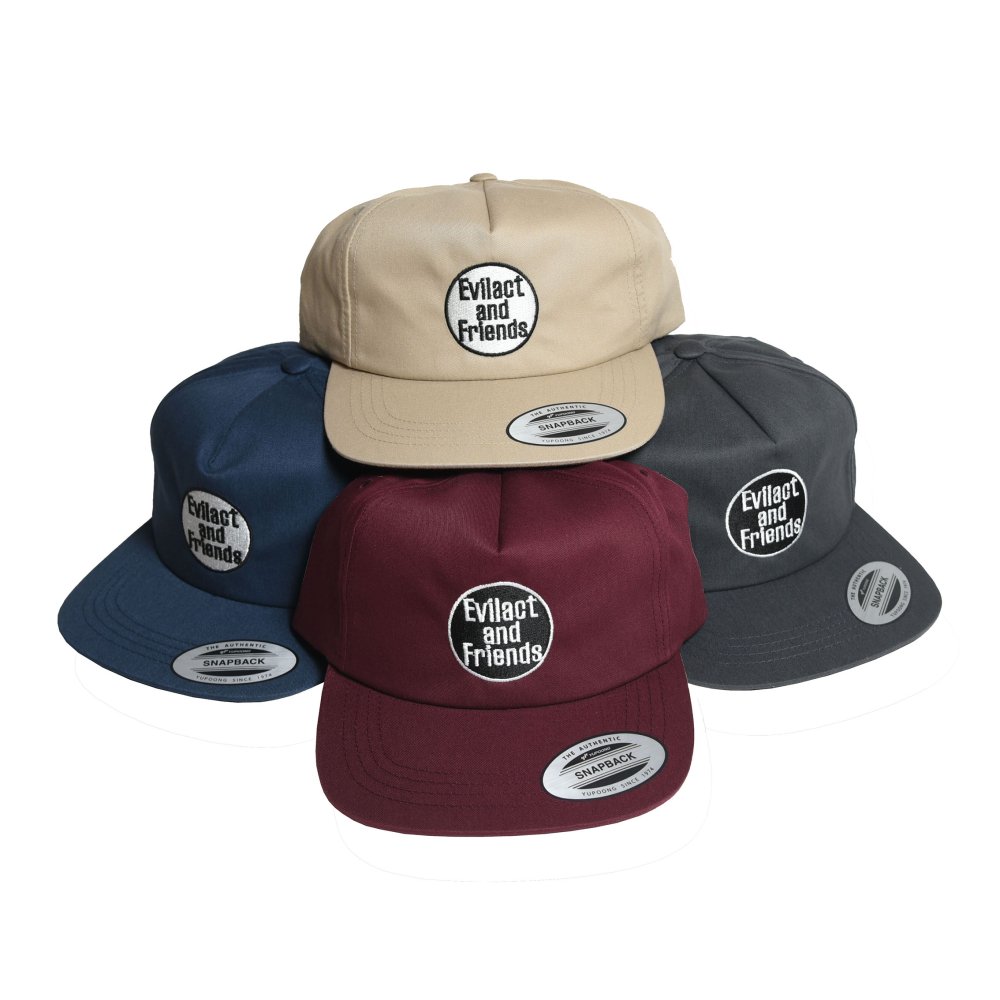 <img class='new_mark_img1' src='https://img.shop-pro.jp/img/new/icons1.gif' style='border:none;display:inline;margin:0px;padding:0px;width:auto;' />EVILACT Factory snap back cap “and Friends”