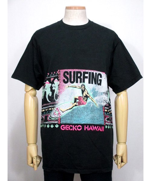 gecko hawaiiサーフ×ヤモリプリントTシャツ 90年代アメリカ製 XLサイズ