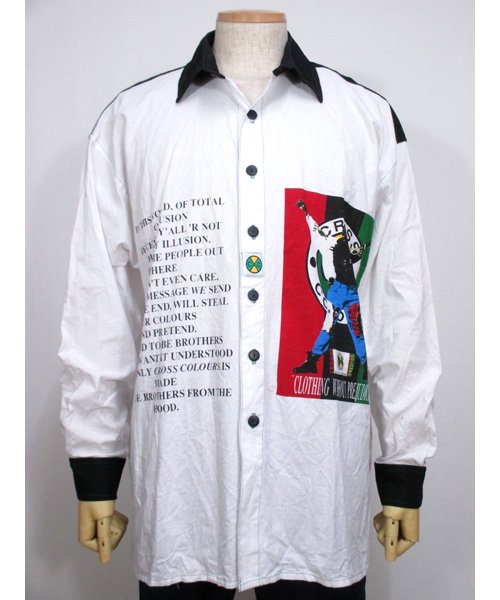 CROSS COLOURSクロスカラーズ黒人プリントシャツ 90年代アメリカ製