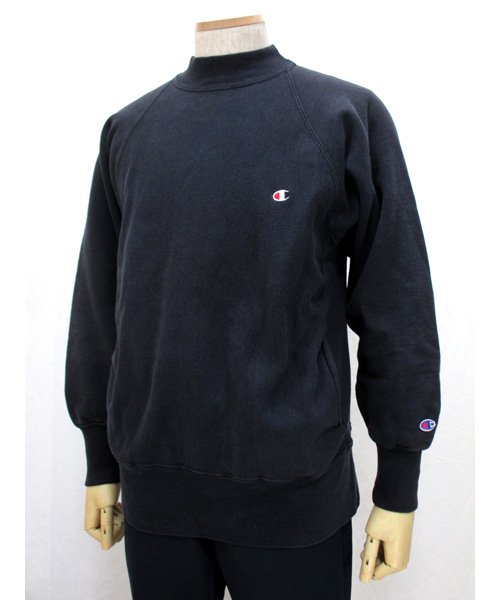 Championモックネック黒リバースウィーブ 裾ポケット 90年代アメリカ製