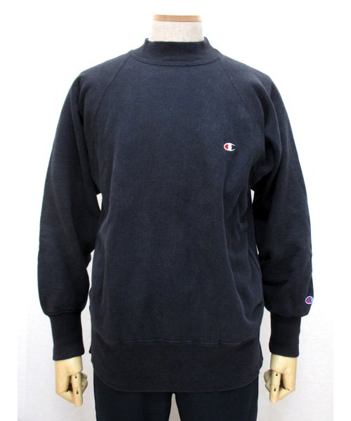 Championモックネック黒リバースウィーブ 裾ポケット 90年代アメリカ製- 古着屋Chum