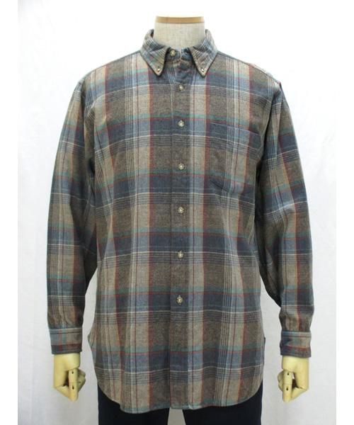 ☆古着☆70’sペンドルトン　USA製ウールシャツ　ボタンダウン　L PENDLETONボタンダウンウールシャツ 70年代USA製 Lサイズ- 古着