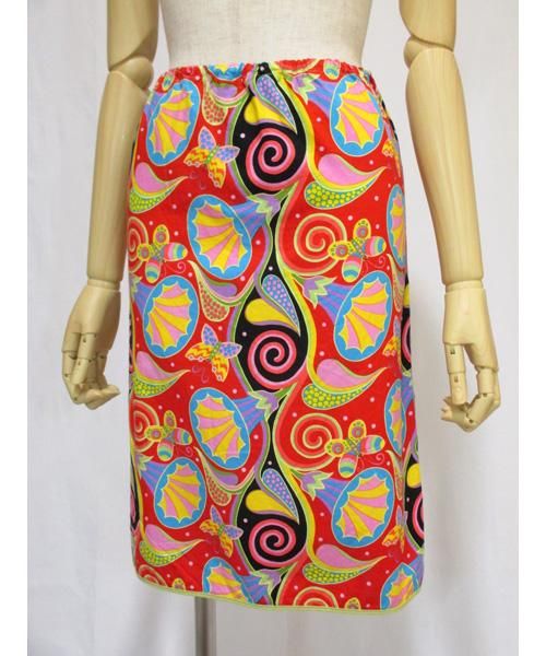 EU VINTAGE FLOWER PATTERNED FRILL DESIGN LONG SKIRT