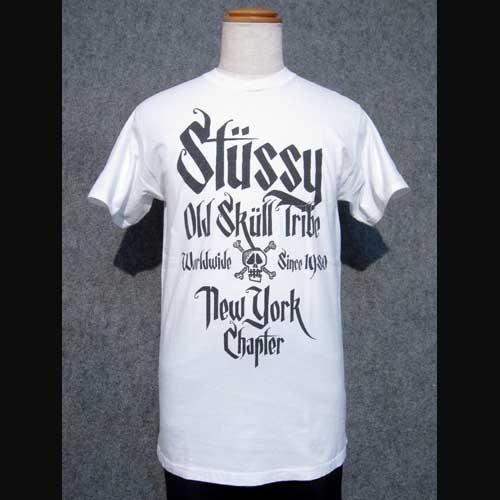 古着 STUSSYステューシーNYチャプター限定Tシャツ・ドクロ Mサイズ