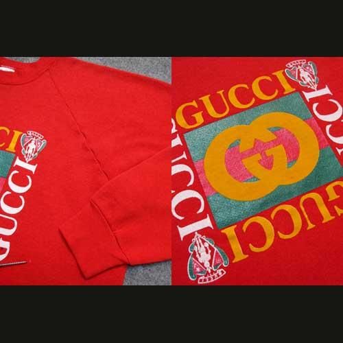 古着 80年代グッチGUCCIスウェット赤・オールドスクール - 古着 通販