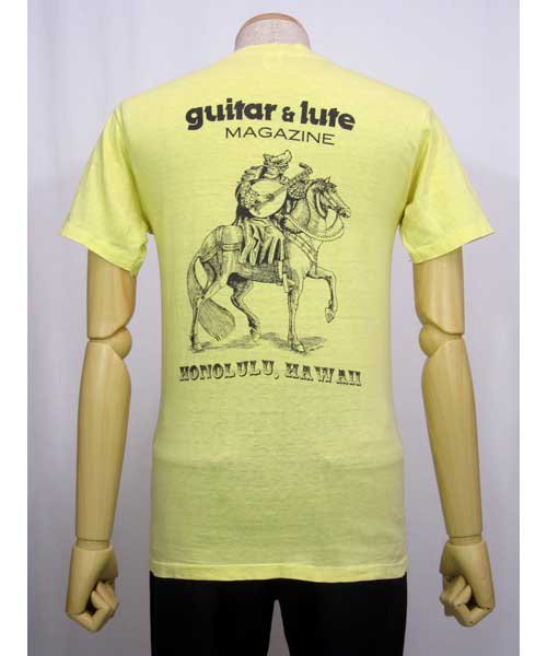 70年代Hanesオレンジフラッグ馬×ギタープリントTシャツ （コットン100%） Mサイズ - 古着 通販メンズ・レディースの古着屋Chum