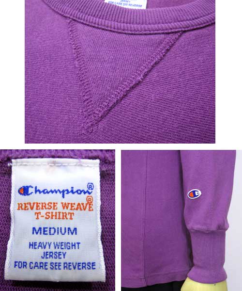 チャンピオンChampionリバースウィーブ紫ロングTシャツ Mサイズ - 古着 通販メンズ・レディースの古着屋Chum（チャム）