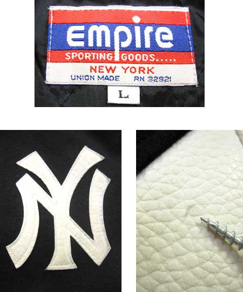 古着ニューヨークヤンキースNY袖レザースタジャン empire- 古着屋通販Chum（チャム）