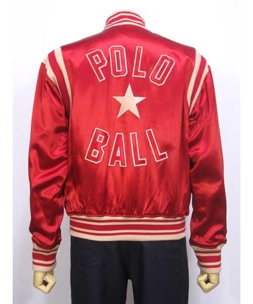 古着ラルフローレンRalph LaurenサテンスタジャンPOLO BALL