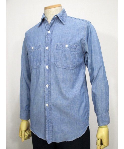 VINTAGE古着60年代WASHINGTON DEE-CEEシャンブレーシャツ皿ボタン