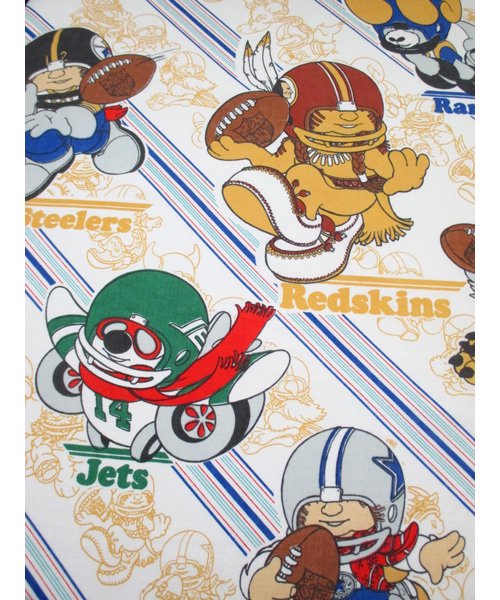 NFLキャラクター総柄プリントベッドシーツ 80年代アメリカ製- 古着通販