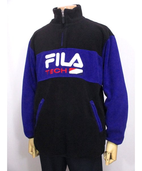 FILA TECHプルオーバーフリースジャケット90年代 Mサイズ- 古着屋Chum