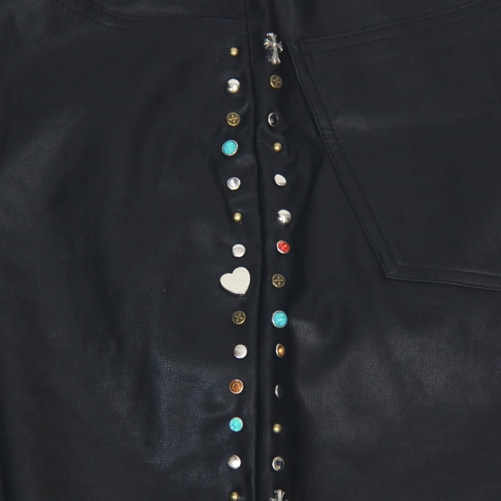 パンツ BLOOMYARD / MULTI STUDS V LEATHER SHORTS BLOOMYARD / MULTI STUDS V LEATHER SHORTS / BROW