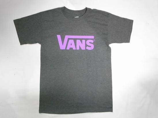 Vans バンズ Classic Logo クラシックロゴ Tシャツ ヘザーチャコールxパープル Jonny Bee Online Store