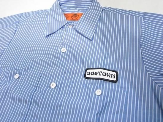DOG TOWN ワークシャツ 半袖(RED KAP)ストライプ ドッグタウン DOGTOWN ドッグタウン REDKAP ストライプ ワークシャツ ブルー