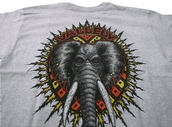 POWELL PERALTA パウエル MIKE VALLELY ELEPHANT マイク バレリー エレファント Tシャツ 灰 ヘザーグレー -  JONNY BEE ONLINE STORE