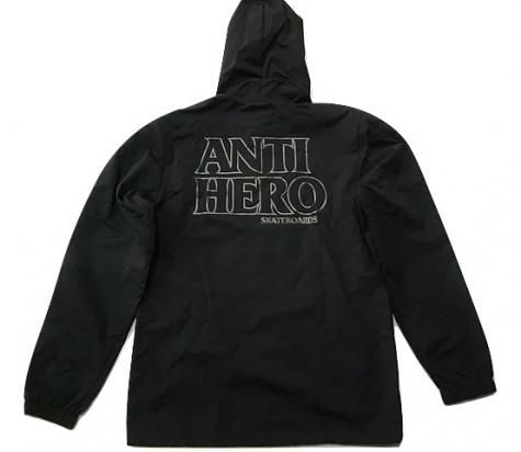 ANTI HERO ブラック コーチジャケット ANTIHERO アンタイヒーロー BLACK HERO EMB HOODED COACH