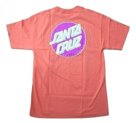 Santa Cruz サンタクルーズ Other Dot ドットロゴ Tシャツ Coral Pink