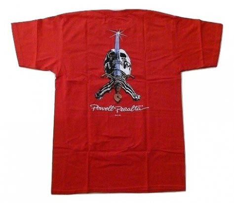 POWELL PERALTA パウエル SKULL&SWORD ロドリゲス スカルソード Tシャツ 赤 レッド - JONNY BEE ONLINE  STORE