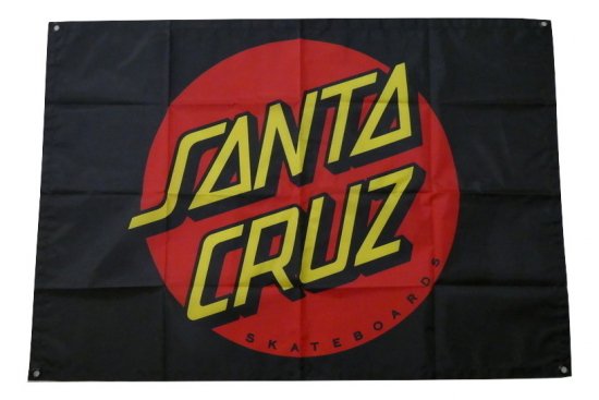 SANTACRUZ サンタクルーズ CLASSIC DOT ドットロゴ BANNER バナー 黒 ...
