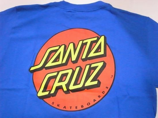 SANTACRUZ サンタクルーズ クラシックドットロゴ Tシャツ 青