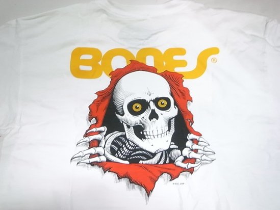 POWELL パウエル RIPPER リッパー 覗きボーンズ ＢＯＮＥＳ Ｔシャツ WHITE 白 - JONNY BEE ONLINE STORE